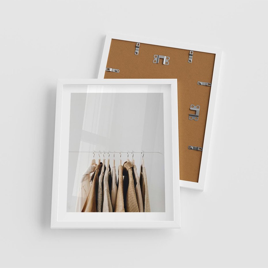 Plakat w ramie 40x50 - Boho Elegancja - boho kobiece zdjęcie, wieszak - rama biała