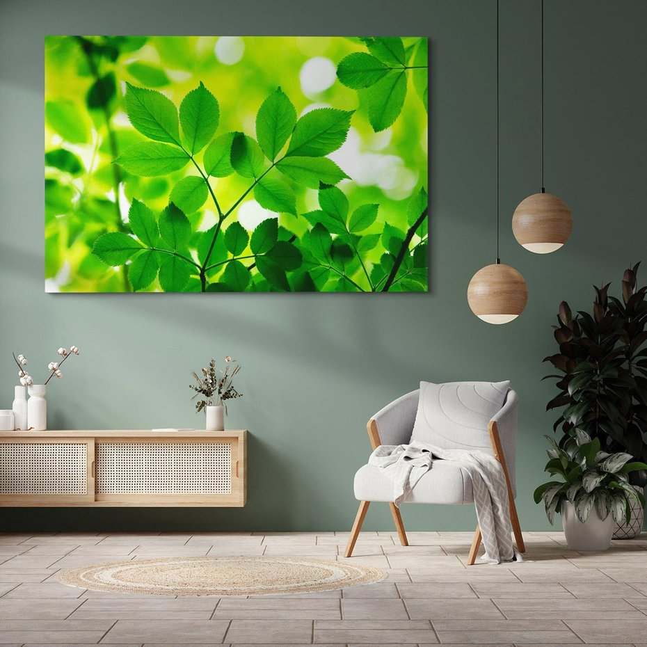 Obraz na płótnie 120x80 - Magia liści - liście, drzewo