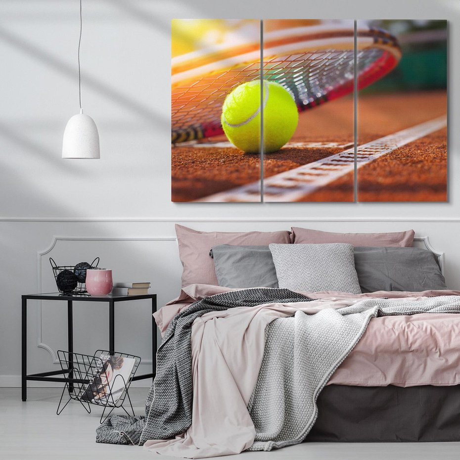 Obraz na płótnie 120x80 - Moc Tenisowej Pasji: Rakieta w Akcji - tenis, rakieta
