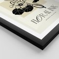 Plakat w ramie 40x50 - Podróż linii kwiatowego czasu - kwiaty, typografia - rama czarna