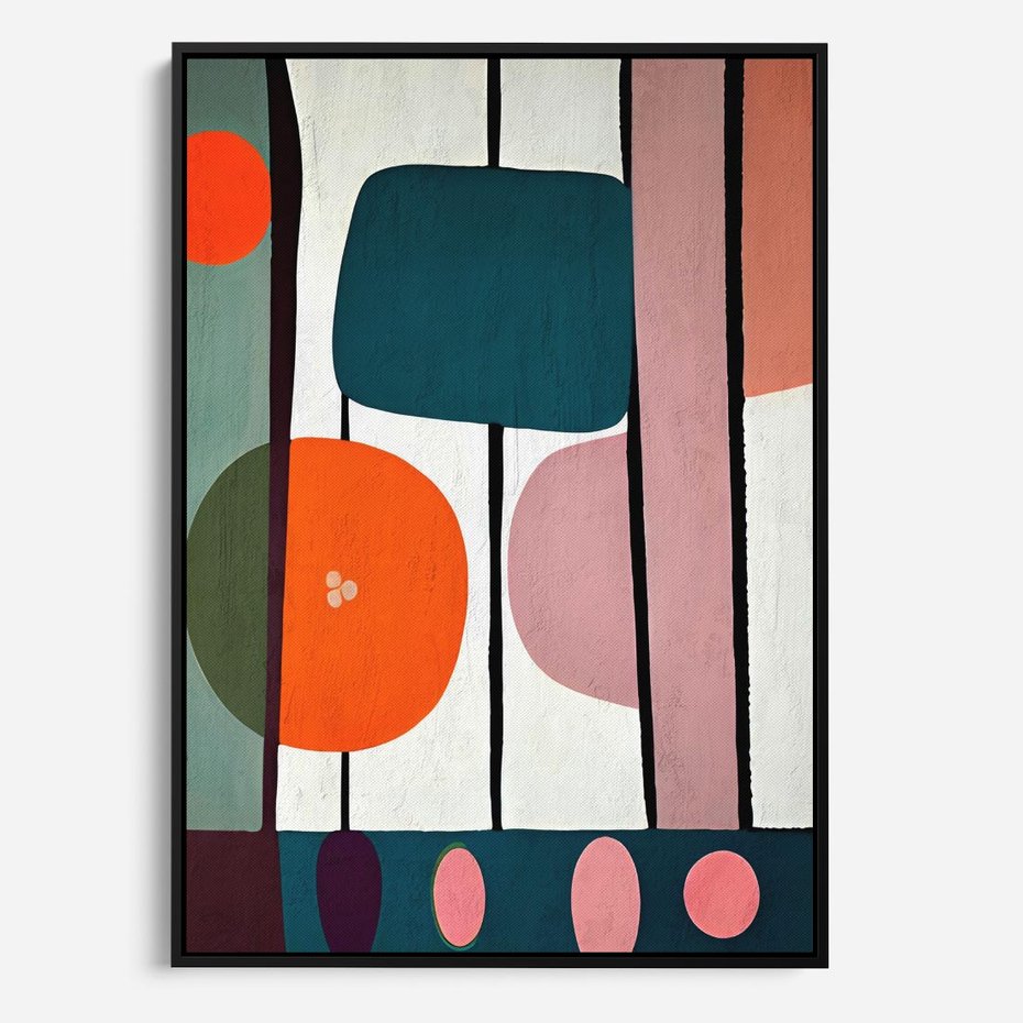 Obraz w ramie 50x70 - Migotliwa Aura Serca - abstrakcyjny obraz olejny, dziwne formy - rama czarna