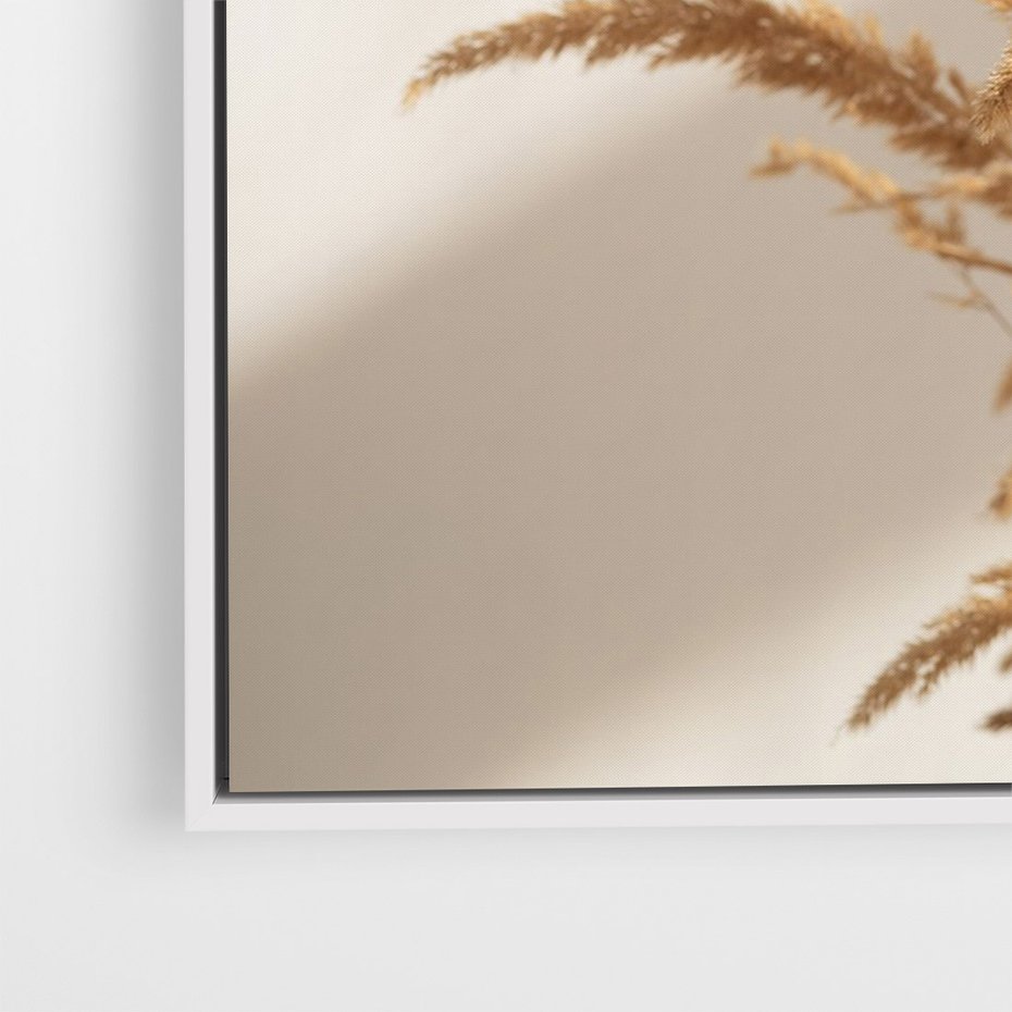 Obraz w ramie 70x100 - Swobodne trawy boho - boho, suche - rama biała