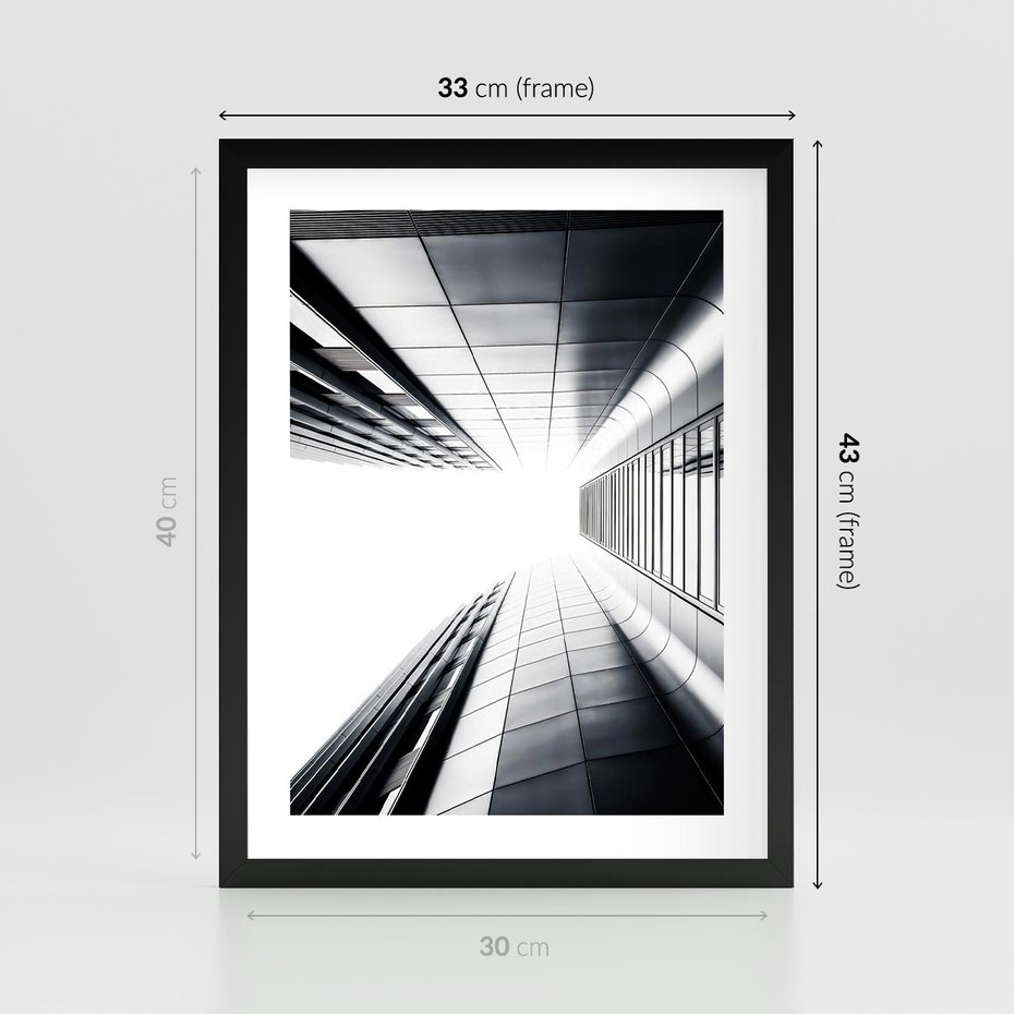 Plakat w ramie 30x40 - Architektura o Prostych Formach - architektura, proste formy - rama czarna