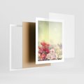 Plakat w ramie 40x50 - Delikatne kwiaty pastelowe - kwiaty, pastelowe - rama biała