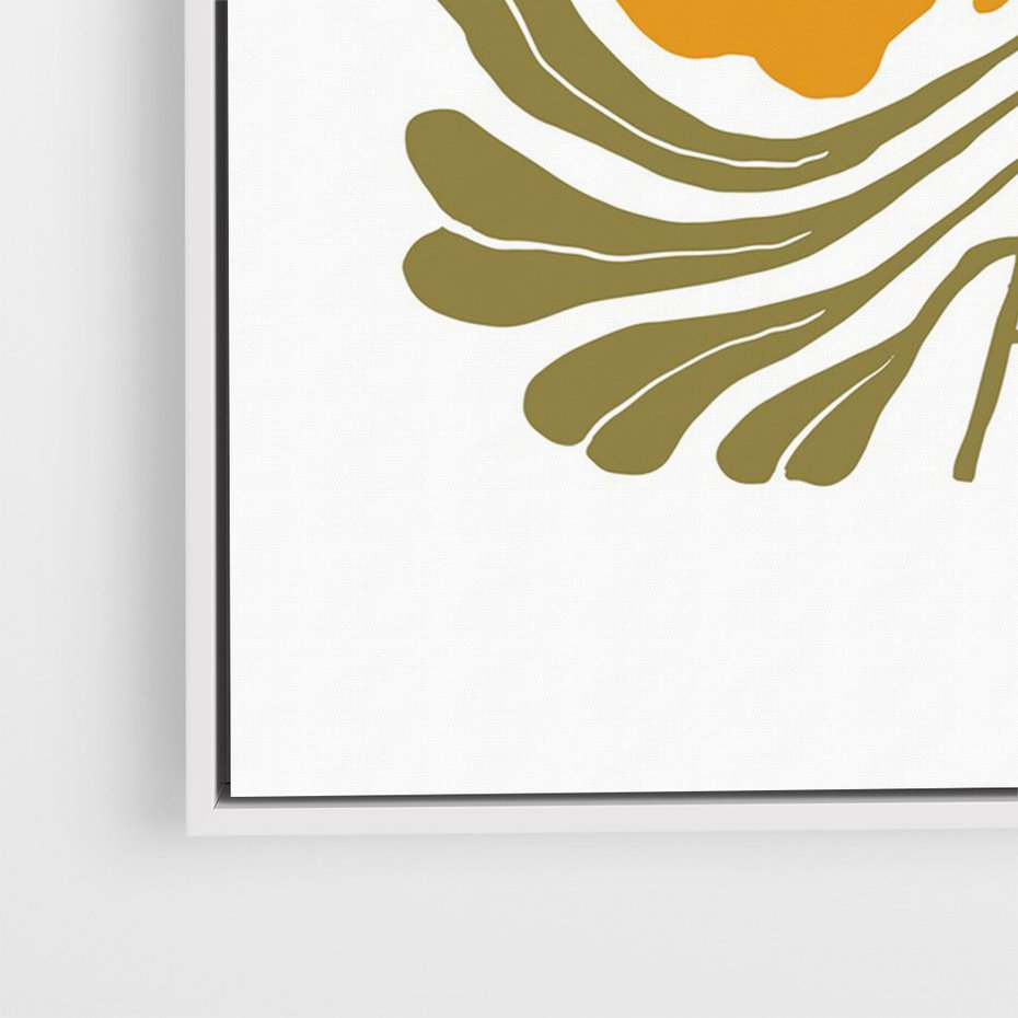 Obraz w ramie 80x120 - Rozplątane Wizje - abstrakcyjne kolorowe kwiaty, minimlizm - rama biała