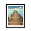 Plakat w ramie 40x50 - Pomost nad morską przestrzenią - pomost, morze - rama czarna
