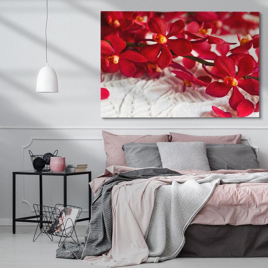 Obraz na płótnie 100x70 - Delikatność Kwiatowej Elegancji - orchidea, kwiat