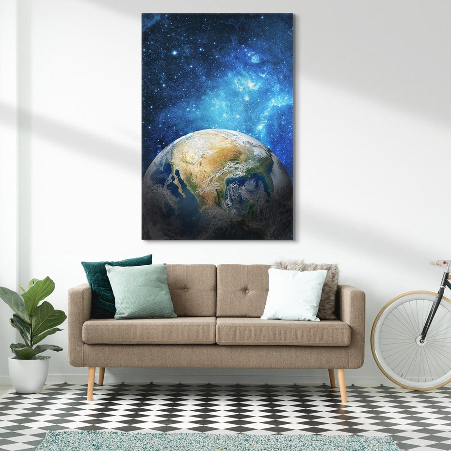 Obraz na płótnie 80x120 - Kosmiczne Horyzonty - Ziemia, kosmos