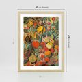 Plakat w ramie 30x40 - Księga Surrealnych Wyobrażeń - abstrakcyjny obraz owoców, jak picasso - rama drewno