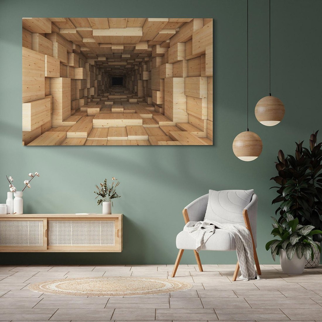 Obraz na płótnie 120x80 - Abstrakcyjny 3D tunel: Podróż w głębię - 3D, tunel