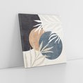 Obraz na płótnie 30x30 - Symfonia skradzionych chwil - cienie liści palmy, beżowe tłó