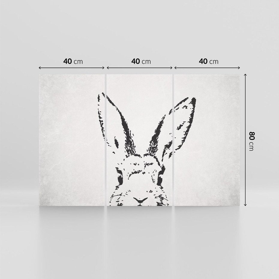 Obraz na płótnie 120x80 - Szkicowany królik w grafice - szkic, królik