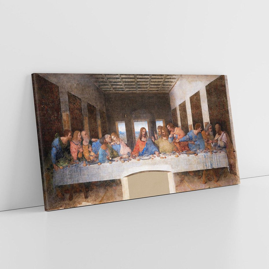 Obraz na płótnie 140x70 - "Ostatnia Wieczerza" (1495-1498) Leonardo da Vinci - Reprodukcja - reprodukcja, obraz na płótnie