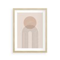 Plakat w ramie 30x40 - Konturem Zdefiniowane - boho plakat, minimalizm - rama drewno