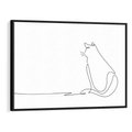 Obraz w ramie 100x70 - Koci Szkic - szkic, line art - rama czarna