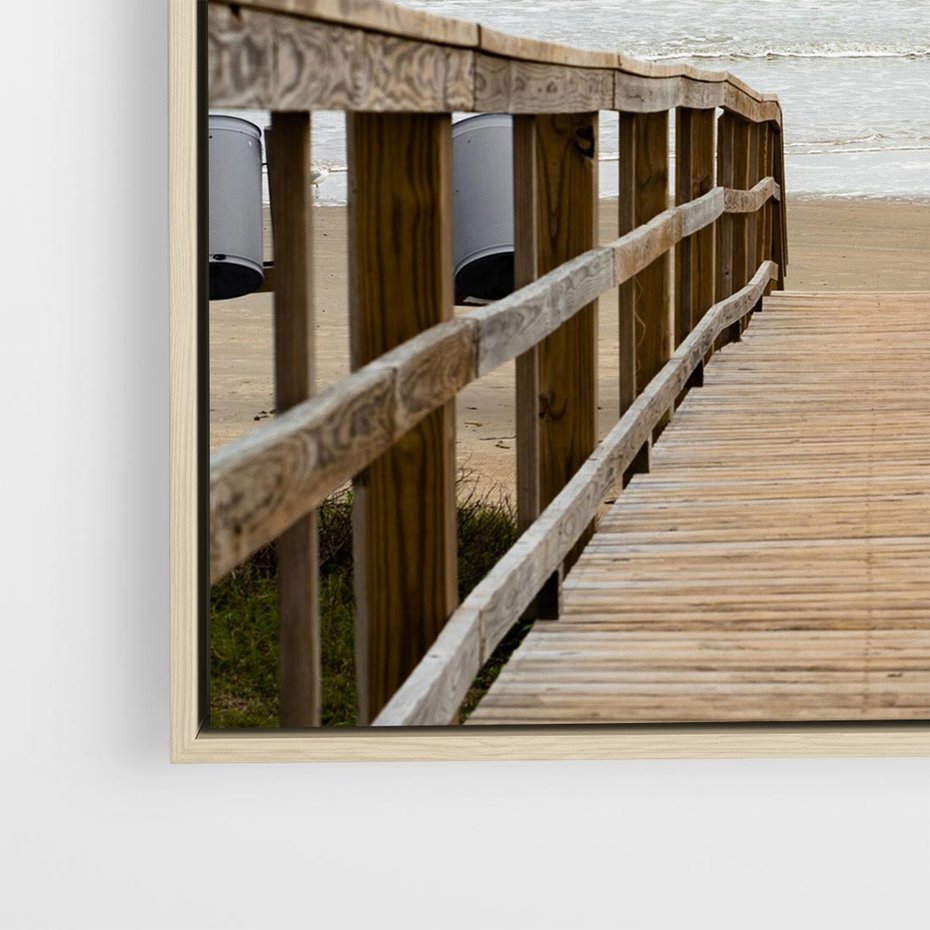 Obraz w ramie 50x50 - Morze i drewniany pomost - morze, pomost - rama drewno