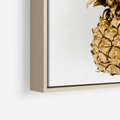 Obraz w ramie 80x80 - Ekskluzywny Akcent - złoty, ananas - rama drewno