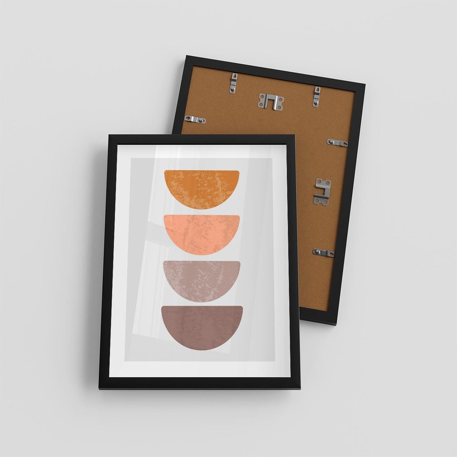 Plakat w ramie 30x40 - Minimalizm i Geometria - minimalistyczny obraz, mid-century styl - rama czarna