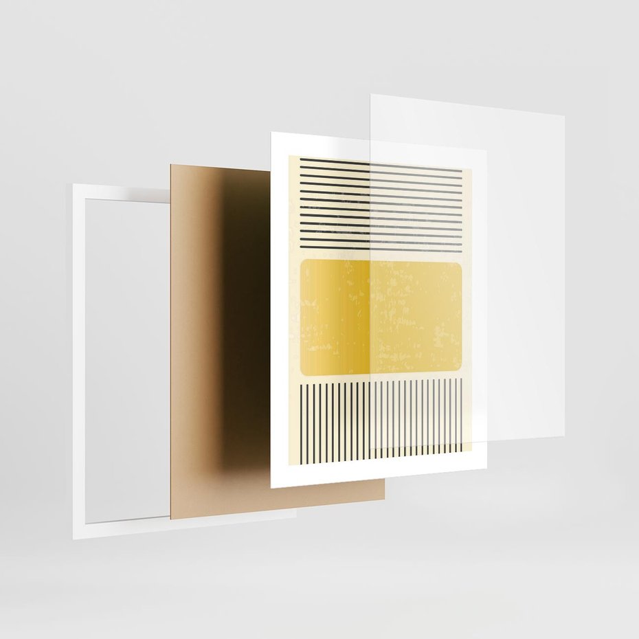 Plakat w ramie 40x50 - Geometryczna Harmonia - geometria, nowoczesny plakat - rama biała