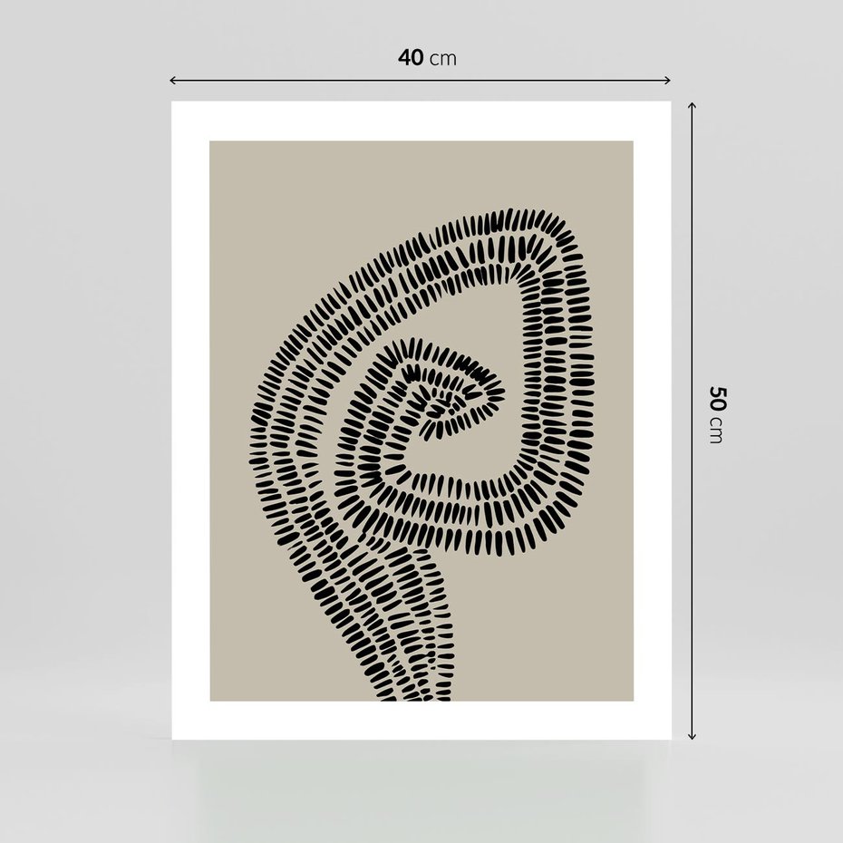 Plakat bez ramy 40x50 - Nowoczesne Spektrum Wyobraźni - boho plakat, czarne kropki kreski