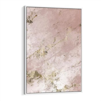 Obraz w ramie 80x120 - Piękno w Szczegółach - marmur, złoto - rama biała
