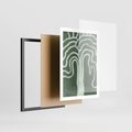 Plakat w ramie 50x70 - Inspirujące Zawiłości Zieleni - abstrakcyjny kształt, zielony plakat - rama czarna