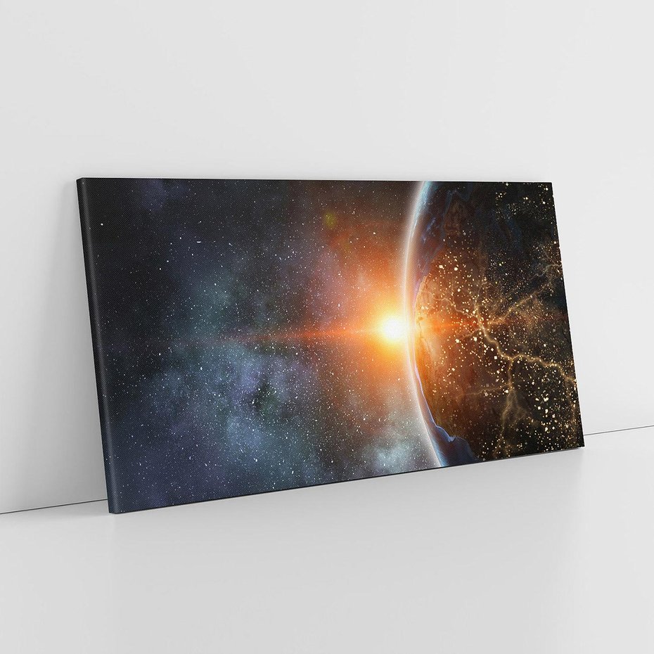 Obraz na płótnie 120x60 - Fascynująca kosmiczna aura - kosmos, ziemia