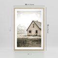 Plakat w ramie 50x70 - Ciepła Atmosfera - dom, stary dom w górach - rama drewno