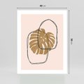 Plakat bez ramy 40x50 - Liście w Beżowym Minimalizmie - minimalistyczny obraz, liście monstery