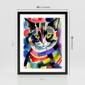 Plakat w ramie 40x50 - Koci Przyjaciel - abstrakcyjny obraz, akwarela - rama czarna