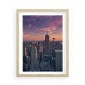 Plakat w ramie 50x70 - Nowy Jork - Błyskawice Manhattanu - Nowy Jork, Manhattan - rama drewno
