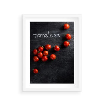 Plakat w ramie 40x50 - Świeżość Smaku - pomidory, kuchnia - rama biała