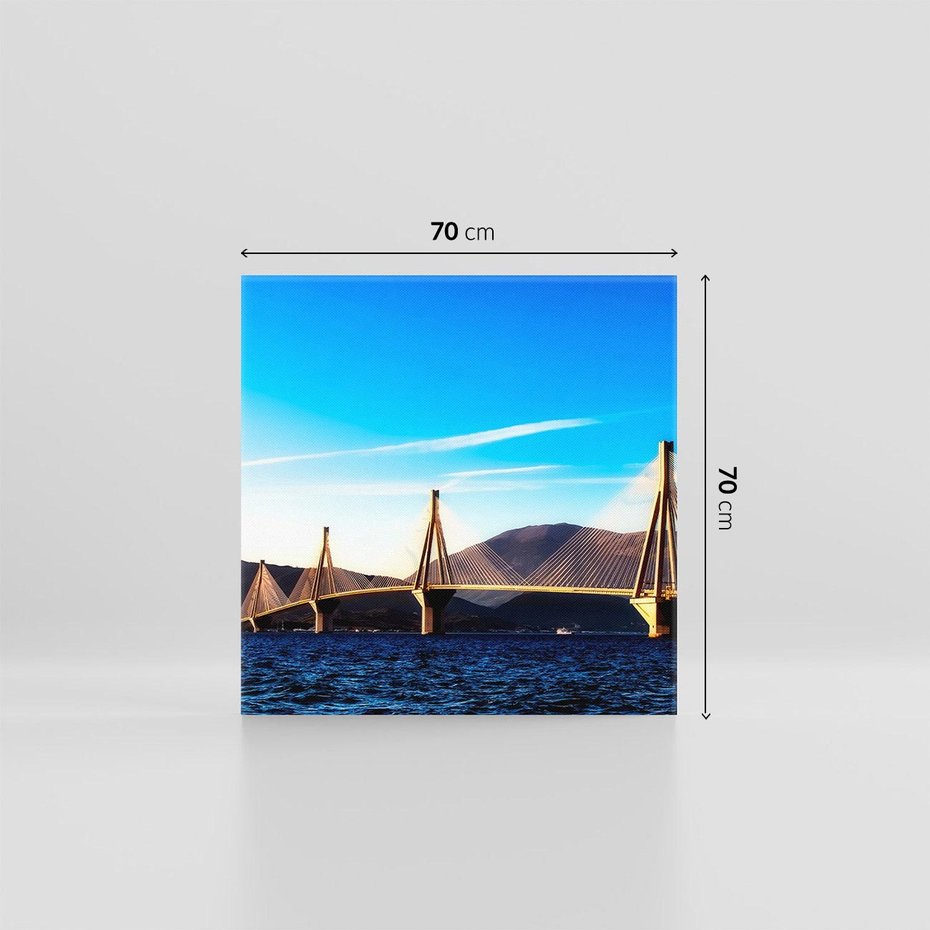 Obraz na płótnie 70x70 - Most nad rzeką - Architektura - most, rzeka