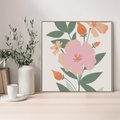 Obraz w ramie 80x80 - Kwiatowe Nastroje - kwiat, sztuka nowoczesna - rama drewno