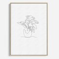 Obraz w ramie 70x100 - Rozkwitające Formy - szkic, minimalizm - rama drewno