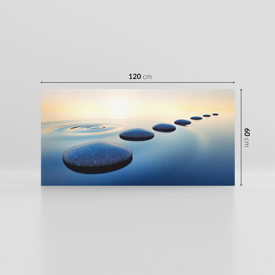 Obraz na płótnie 120x60 - Spokój kamieni w SPA - kamienie, woda