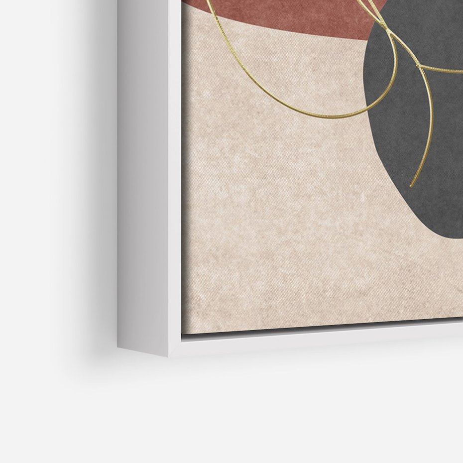 Obraz w ramie 80x120 - Akwarelowa Magia Liści - grafika, styl mid century - rama biała