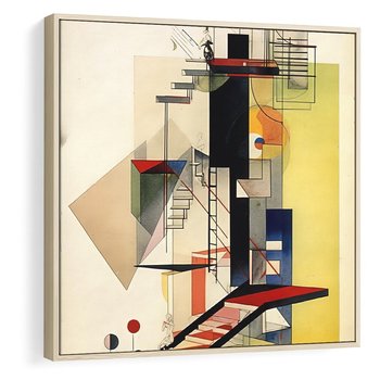 Obraz w ramie 50x50 - Kolorowe Wnętrza Inspiracji - abstrakcyjny obraz, jak kandinsky - rama drewno