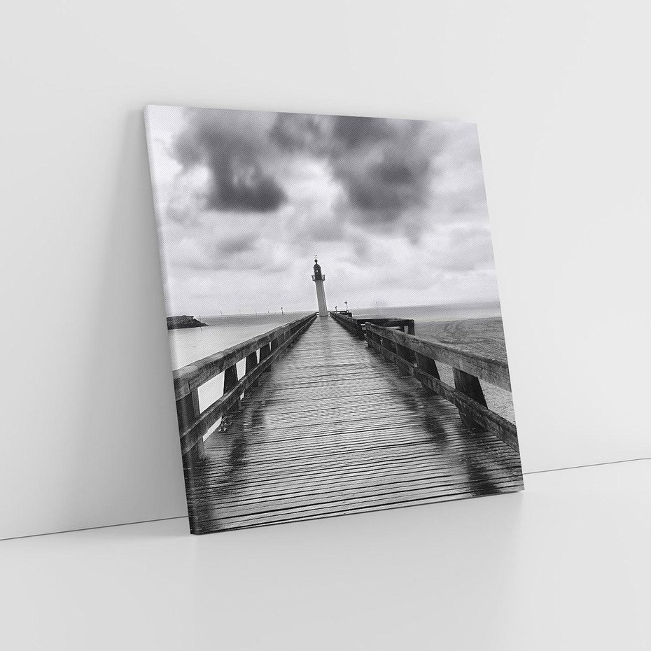 Obraz na płótnie 70x70 - Romantyczny pomost z latarnią - pomost, latarnia