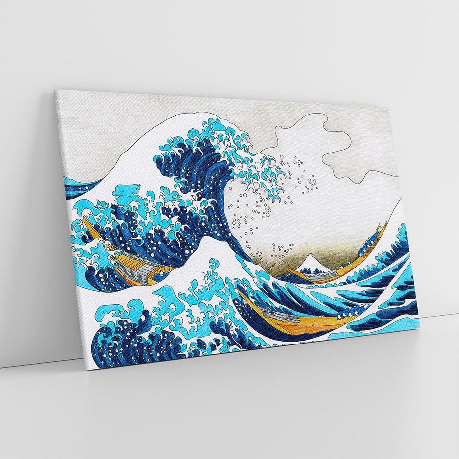 Obraz na płótnie 100x70 - Wzburzone Morze - wielka fala w kaganawie, Hokusai