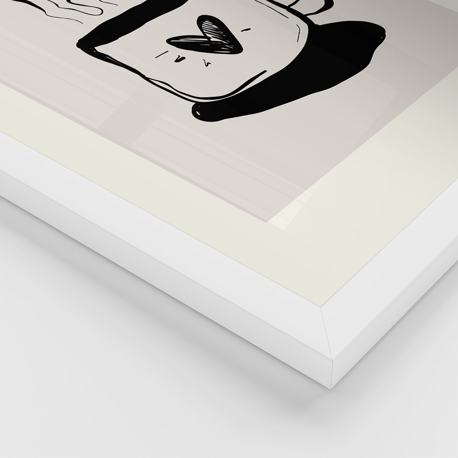 Zestaw obrazy w ramie 30x40 galeria - Kawa, graficzne, plakaty, nowoczesne - rama biała