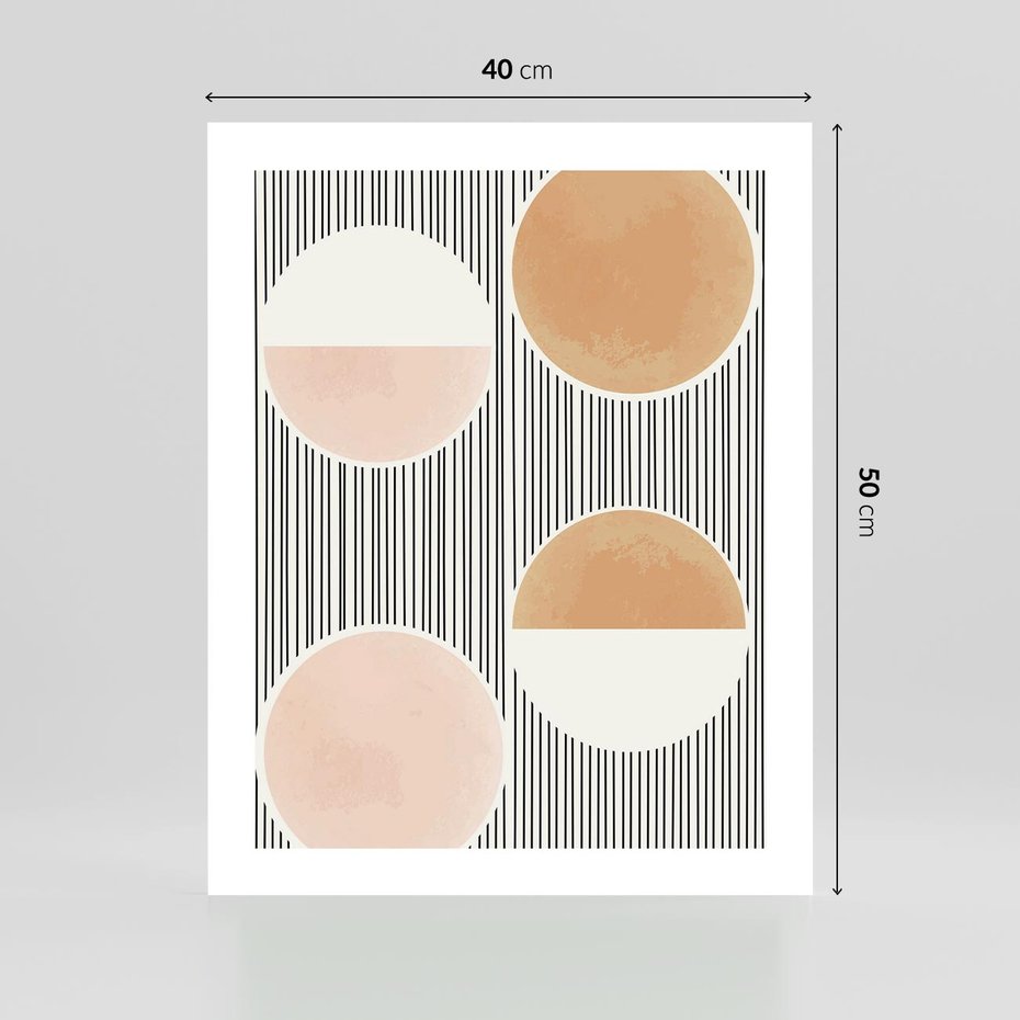 Plakat bez ramy 40x50 - Przenikające Kształty - abstrkacyjna nowoczesna sztuka, koła okręgi