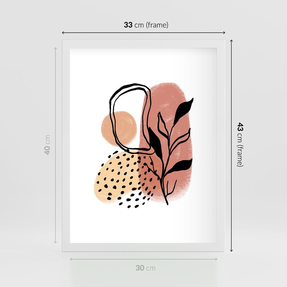 Plakat w ramie 30x40 - Migotliwe Harmonie - abstrakcja, sztuka nowoczesna - rama biała