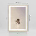 Plakat w ramie 50x70 - Samotna Palma pod Niebem - samotna palma, na tle nieba - rama drewno