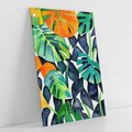 Obraz na płótnie 80x120 - Tropikalne Pragnienia - akwarela, liście tropikalne