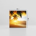 Obraz na płótnie 80x80 - Sielska plaża z palmami i morzem - plaża, morze