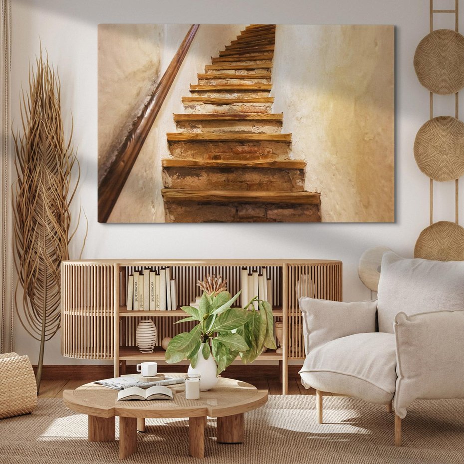 Obraz na płótnie 120x80 - Schody Wymiarów - schody, tunel