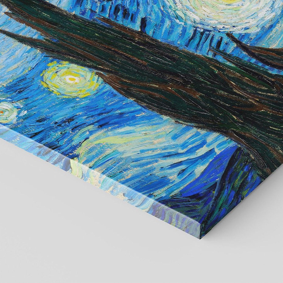 Obraz na płótnie 100x50 - "Gwiaździsta noc" (1889) Vincent van Gogh - Reprodukcja - reprodukcja, obraz na płótnie