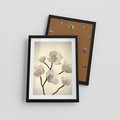 Plakat w ramie 30x40 - Elegancja Natury - magnolia, białe - rama czarna