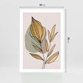Plakat bez ramy 50x70 - Rozkwitające Wnętrza Światła - abstrakcyjny obraz boho, liście